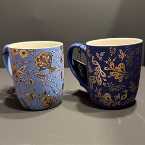 Dwell Studios Purple Lover Set of 2 Coffee Mugs Soft Touch